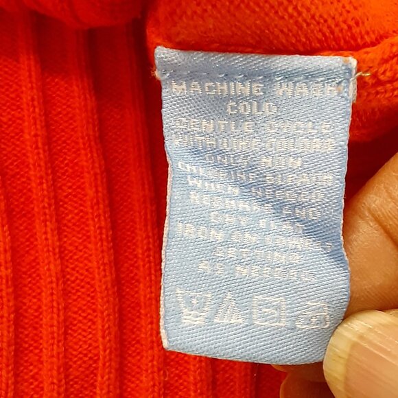 Evan-Picone Woman's Sweater Size XL. Orange in color. Long Sleeve V-Neck, Cotton - Picture 5 of 7